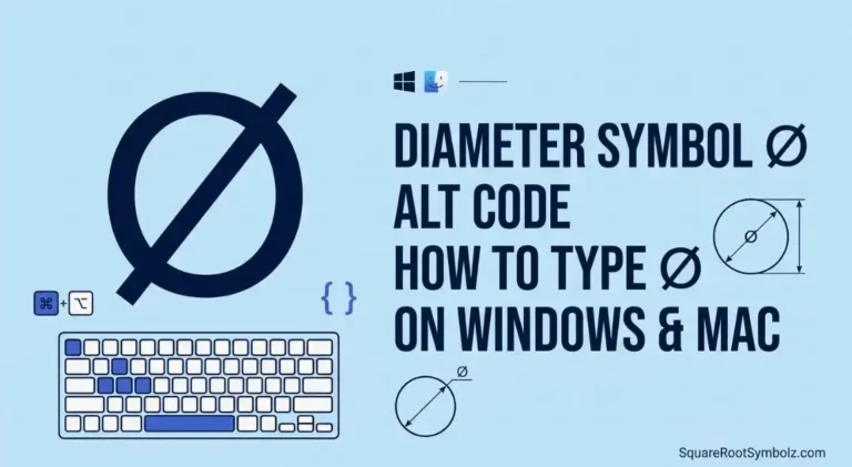 Diameter Symbol Alt Code How to Type ⌀ on Windows & Mac