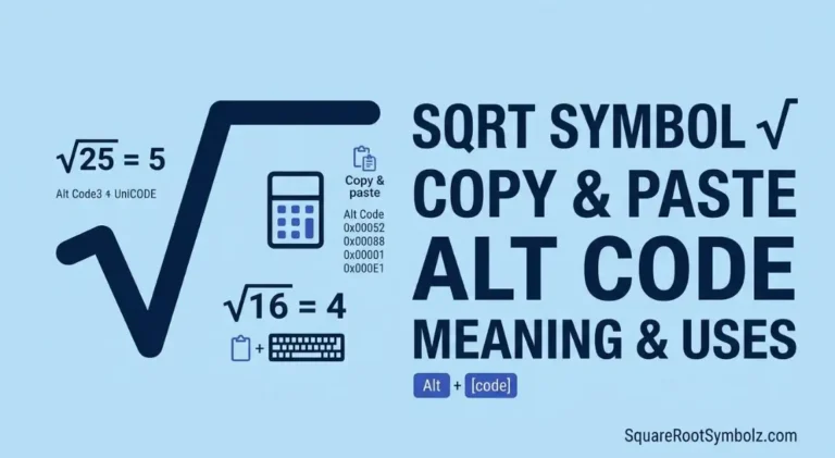Sqrt Symbol Copy and Paste
