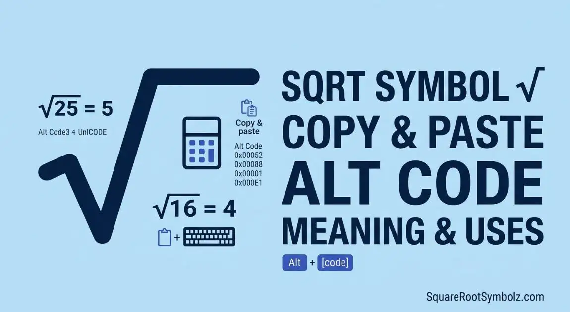 Sqrt Symbol Copy and Paste