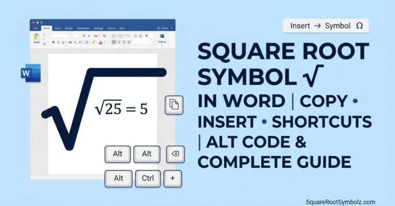 Square Root Symbol in Word