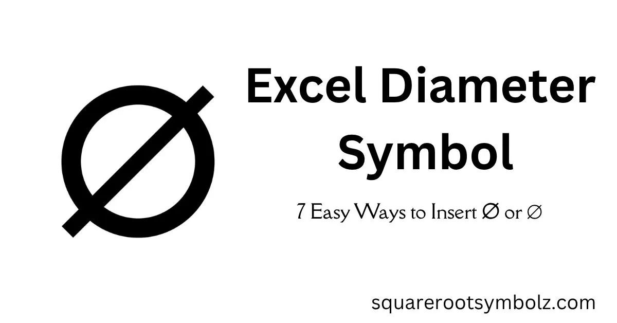 Excel Diameter Symbol