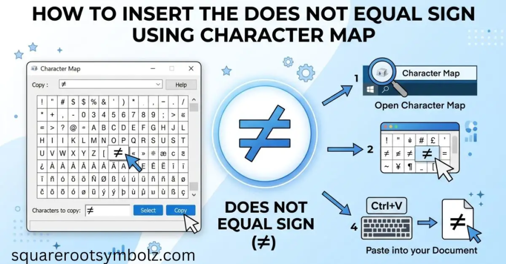 How to Type Does Not Equal Sign
