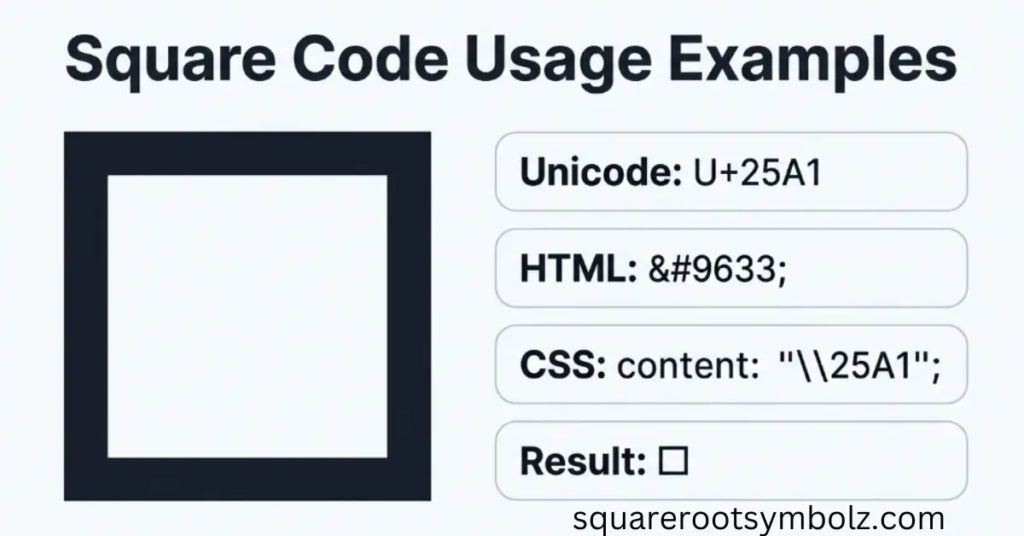 Square Code Usage Examples