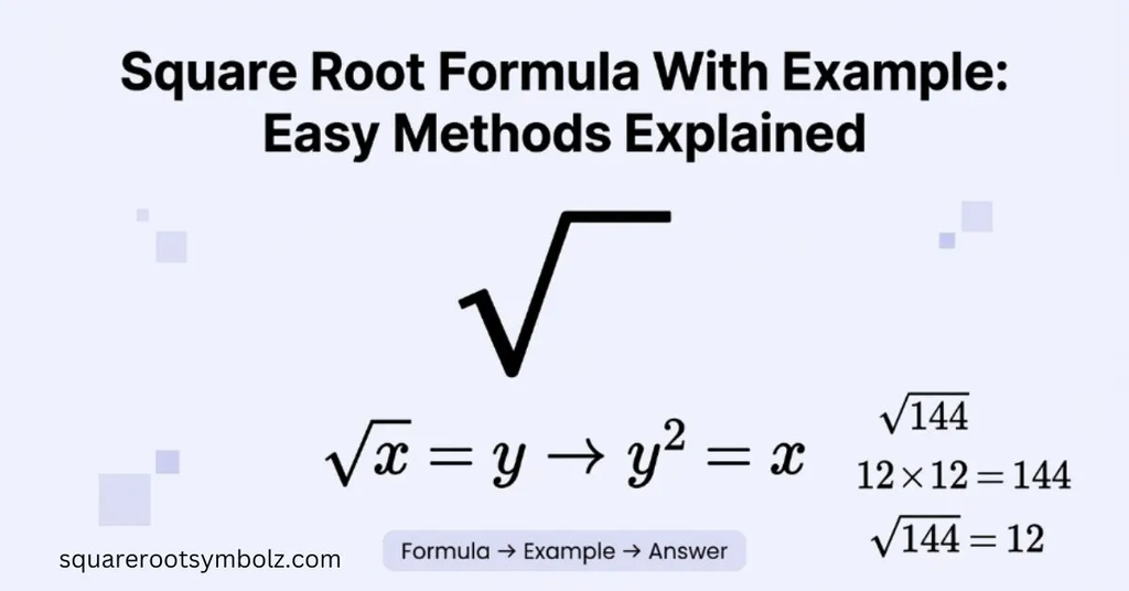 Square Root Formula With Example