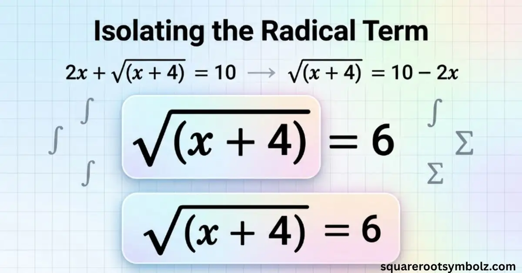 Isolating the Radical Term