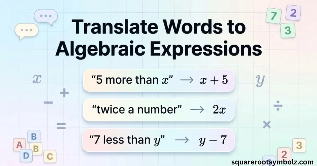 Translate Words to Algebraic Expressions