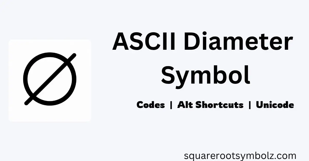 A text written AScii Diameter symbol appearing in the pic
