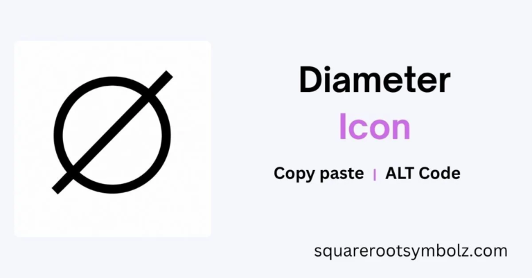 A symbol of diameter and a text written diameter icon are appearing in the pic