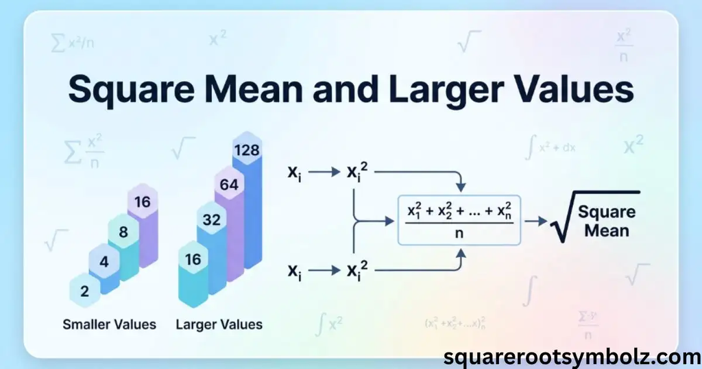 Square mean and larger values