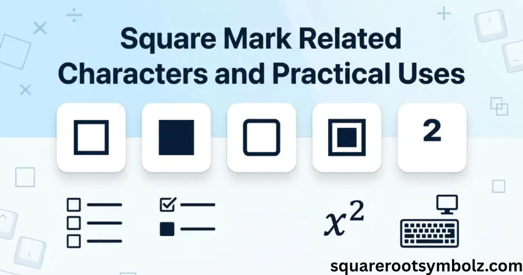 Square Mark Related Characters and Practical Uses