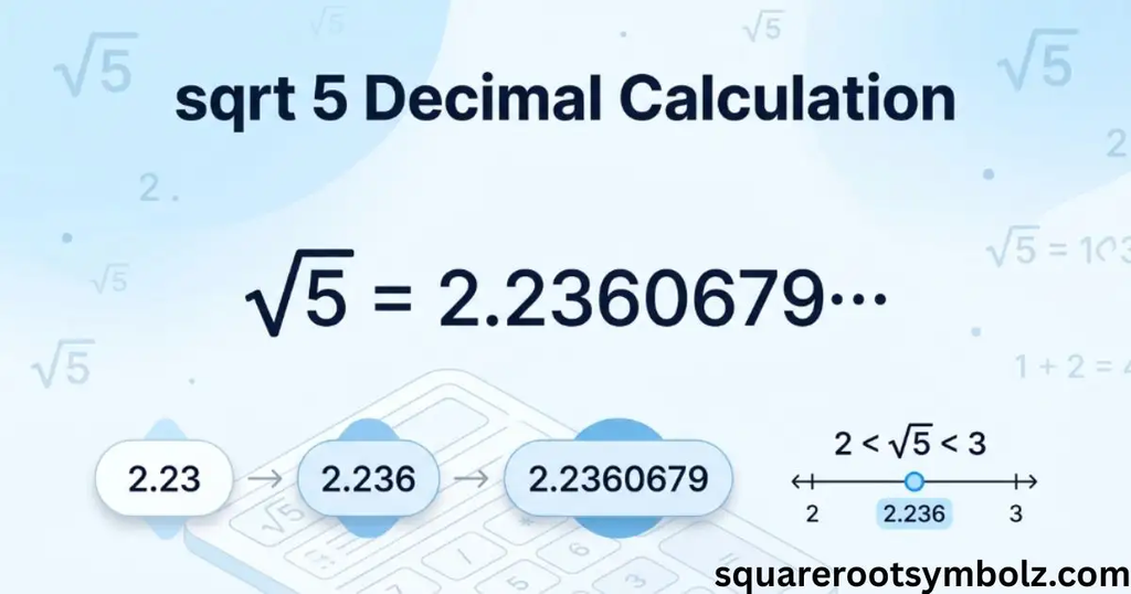 sqrt 5 Decimal calculation