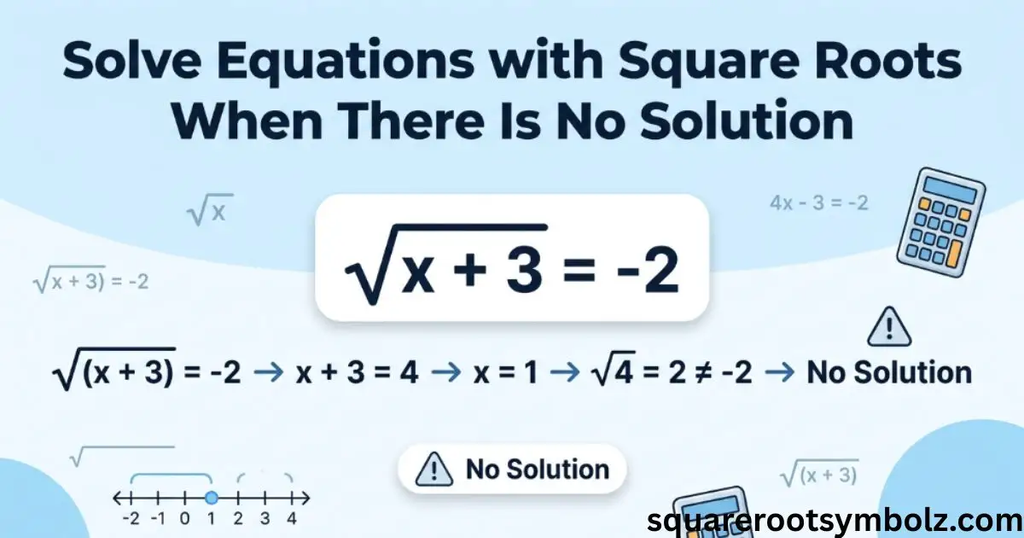 Solve Equations with Square Roots When There Is No Solution