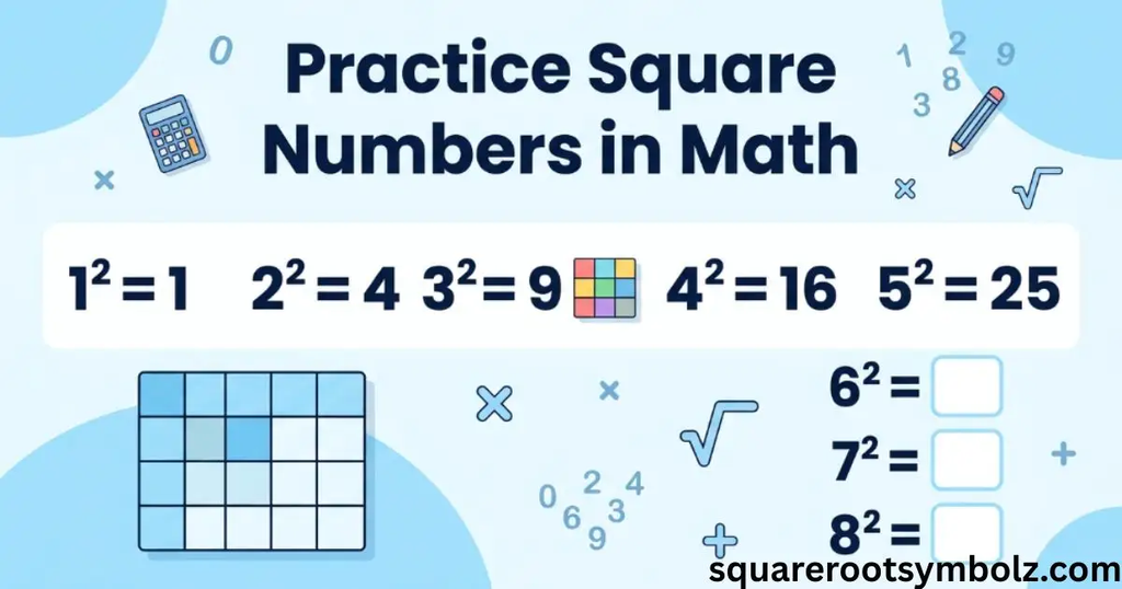 Practice Square Numbers in Math