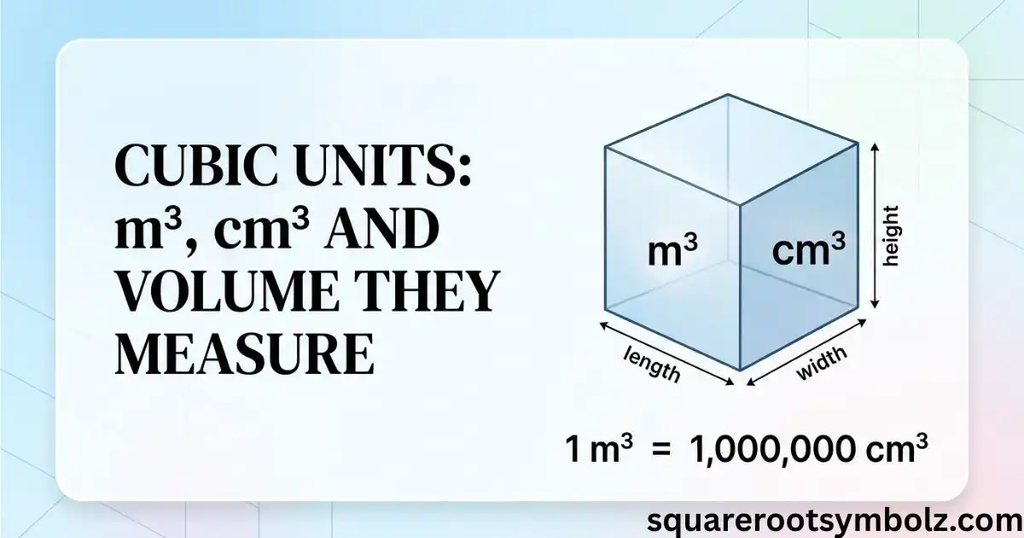 Cubic units: m³, cm³, and the volume they measure