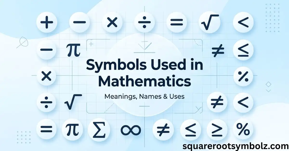 Symbols Used in Mathematics