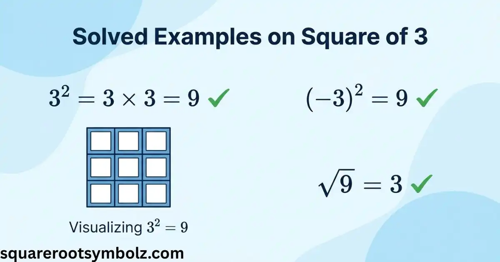 Solved Examples on Square of 3