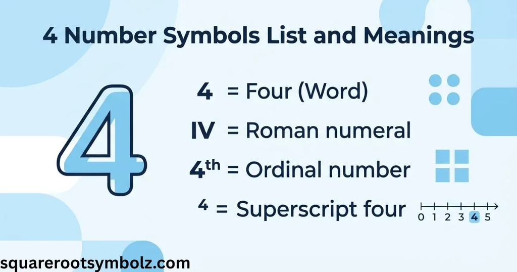 4 Number Symbols List and Meanings