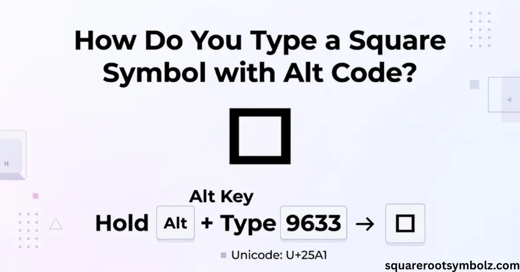 How Do you Type a Square Symbol