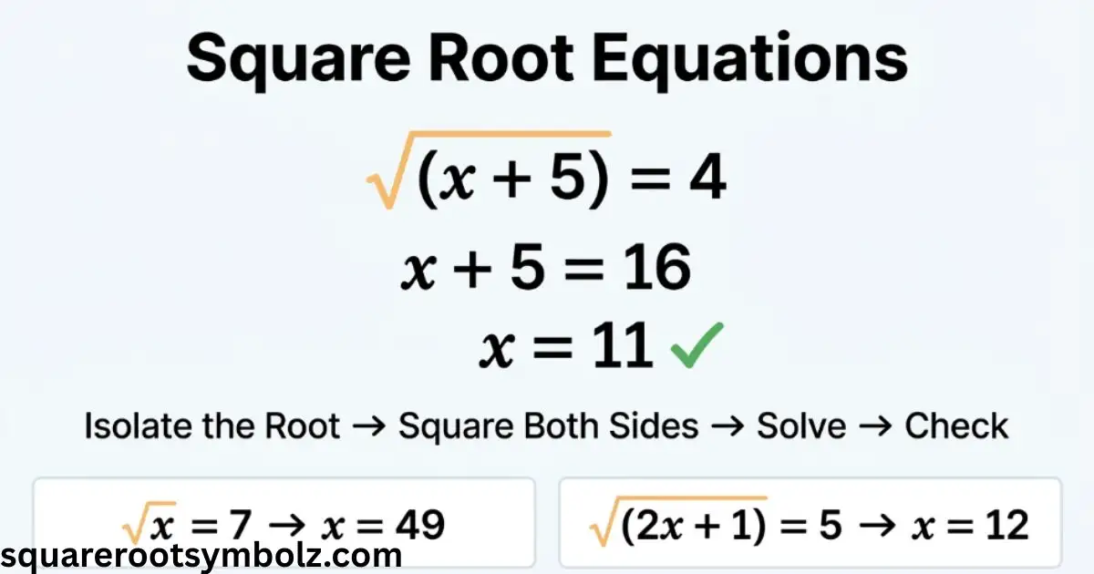 Square Root Equations