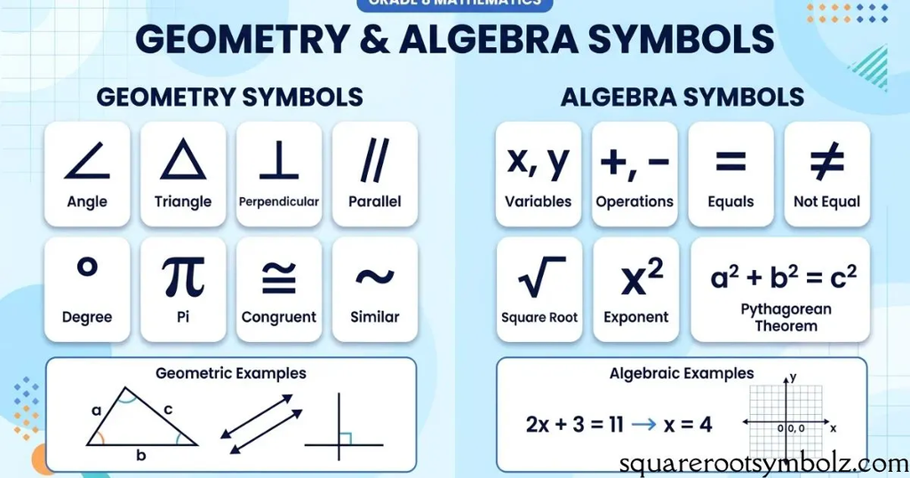 Geometry and Algebra Symbols