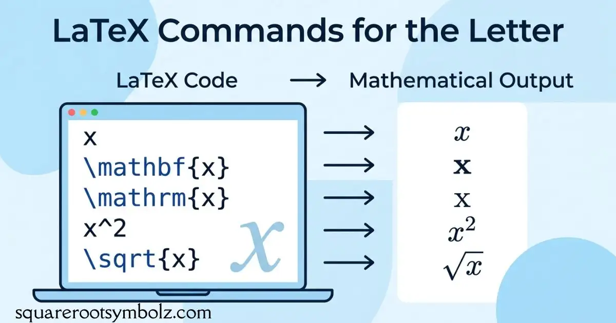 X Symbol Command LaTeX X Commands for the Letter